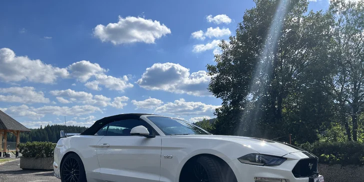 Ford Mustang GT Cabrio 5.0 V8: svezení na 20 minut či 3 hodiny i pronájem na den či celý víkend