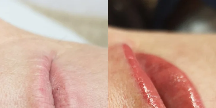 Permanentní make-up obočí metodou vláskování nebo pudrovou i stínování rtů