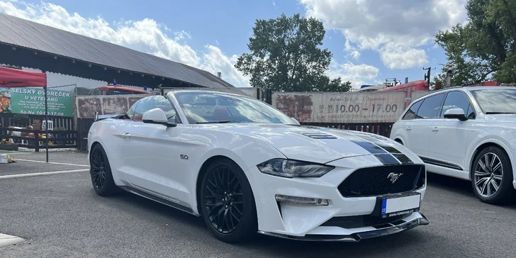 Ford Mustang GT Cabrio 5.0 V8: svezení na 20 minut či 3 hodiny i pronájem na den či celý víkend