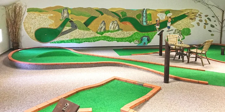 Zábavný adventure minigolf pod střechou: 60 min. hry pro malé i velké