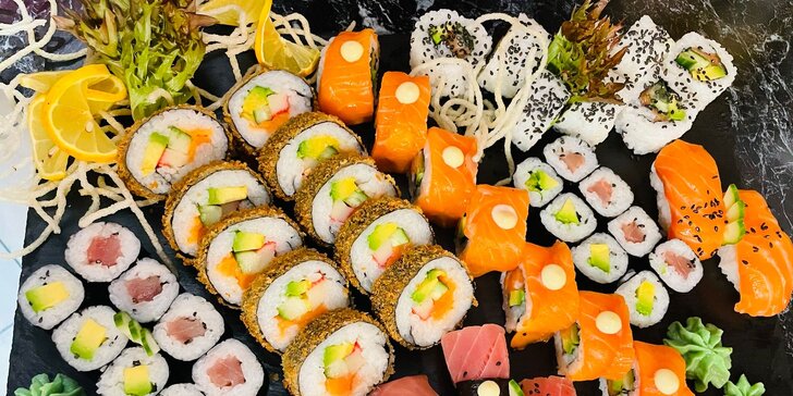 Nabité sushi sety o 38 či 48 ks v Táboře: tuňák i losos či avokádo
