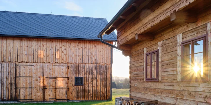 Krásně zrekonstruovaná roubenka u Aše: wellness, terasa, 3 ložnice až pro 10 osob