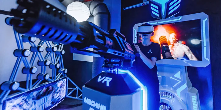 Novinka ve světě virtuální reality: otočný kulomet VR Machine Gun, 3 nebo 5 her