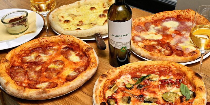 Pravé italské menu v samém centru Prahy: pizza dle výběru, tiramisu, pivo i sklenka či rovnou lahev vína