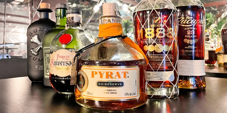 Degustace šesti prémiových rumů pro 1 nebo 2 osoby v centru Plzně