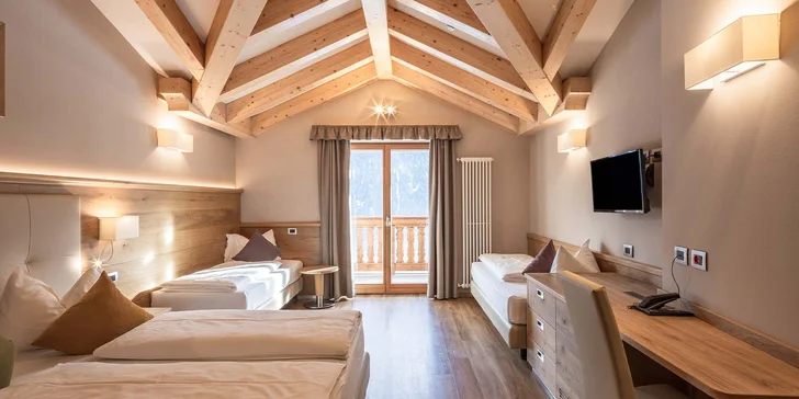 Dovolená v srdci Dolomit: pobyt s polopenzí i relaxem v sauně a parní lázni