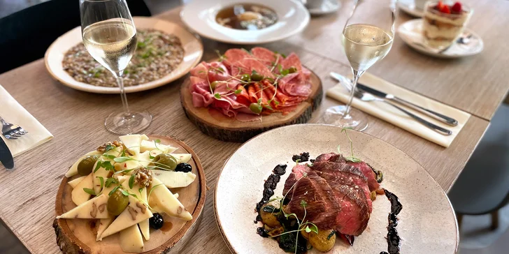 Čtyřchodové italské menu u Žižkovské věže i s proseccem pro 2 osoby