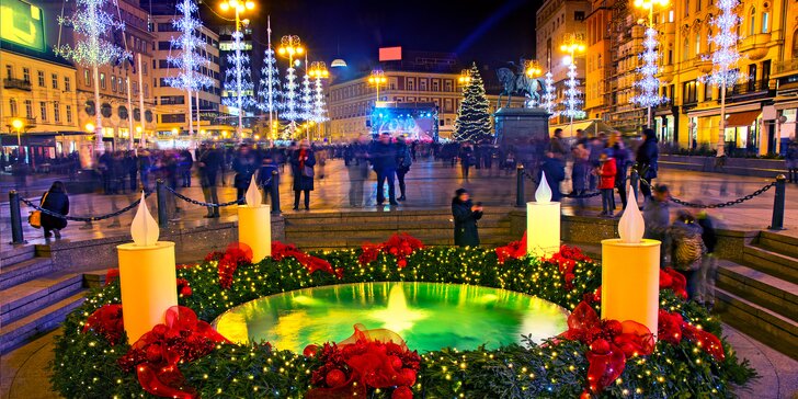 Vánoční trhy v Záhřebu: 2 noci v hotelu, doprava tam i zpět a koupání v lázních Terme Čatež