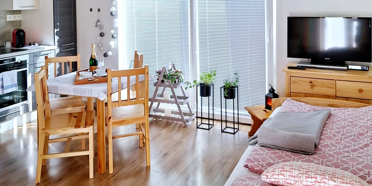 Útulný apartmán kousek od Jihlavy se snídaní a sektem pro dva