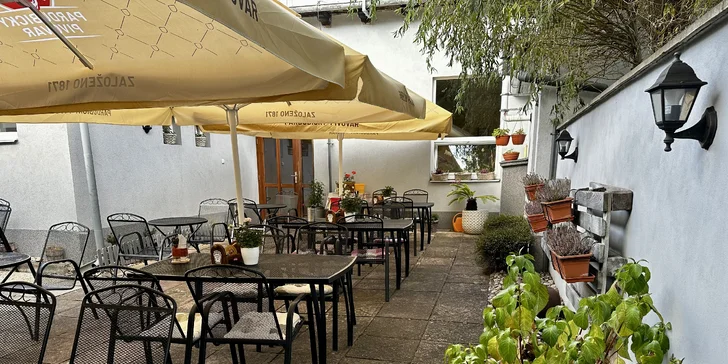 Burger s hovězím nebo trhaným vepřovým, hranolky, majonéza a Coleslaw