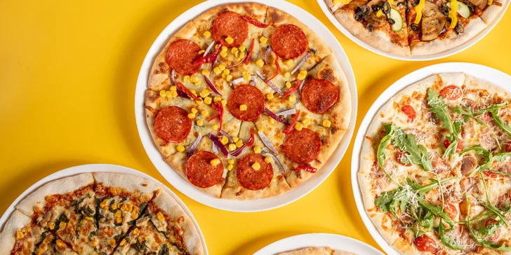Dokonalá italská pizza ve Vršovicích: 1–5 kol se sýry i uzeninami či ananasem, lahev prosecca i nápoje