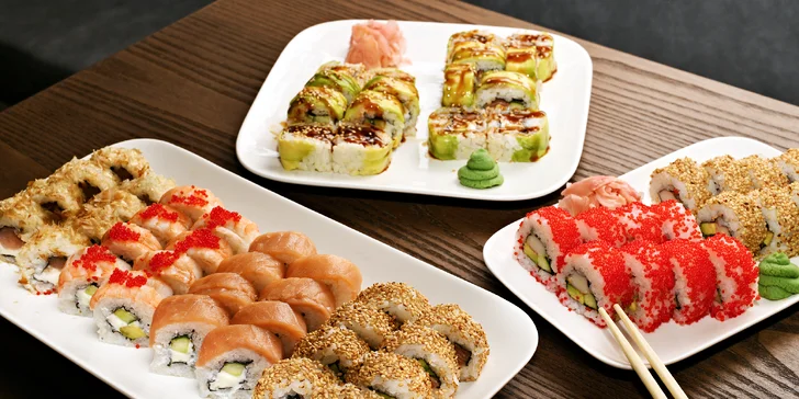 Sushi sety a poké bowl s lososem, kuřetem, tuňákem i vege ve Vršovicích