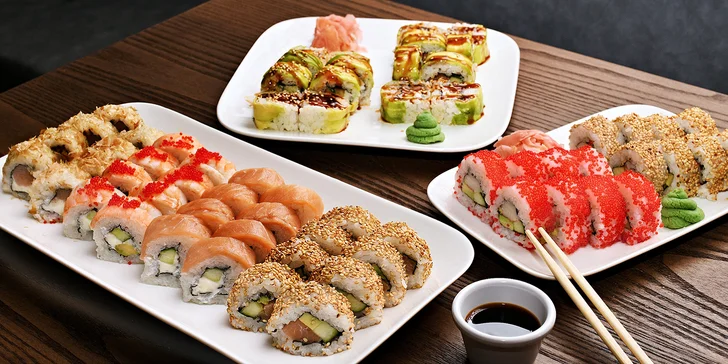 Sushi sety a poké bowl s lososem, kuřetem, tuňákem i vege ve Vršovicích