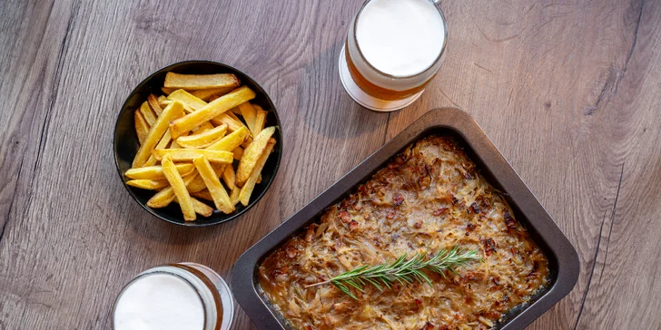 Pivní menu pro 2 nebo 4 chlapy: pivo z Heřmanického pivovaru a pivní sekaná