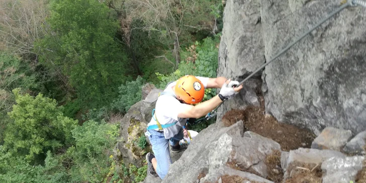 Via Ferrata: zajištěná cesta Lužická spojka - Vaňov s překvapením pro jednoho, dva i tři lezce