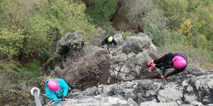 Via Ferrata: zajištěná cesta Lužická spojka - Vaňov s překvapením pro jednoho, dva i tři lezce