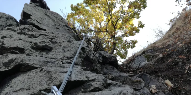 Via Ferrata: zajištěná cesta Lužická spojka - Vaňov s překvapením pro jednoho, dva i tři lezce