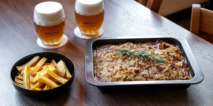 Pivní menu pro 2 nebo 4 chlapy: pivo z Heřmanického pivovaru a pivní sekaná