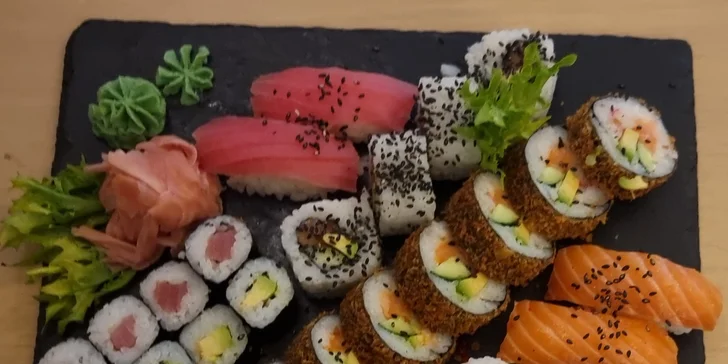 Nabité sushi sety o 38 či 48 ks v Táboře: tuňák i losos či avokádo