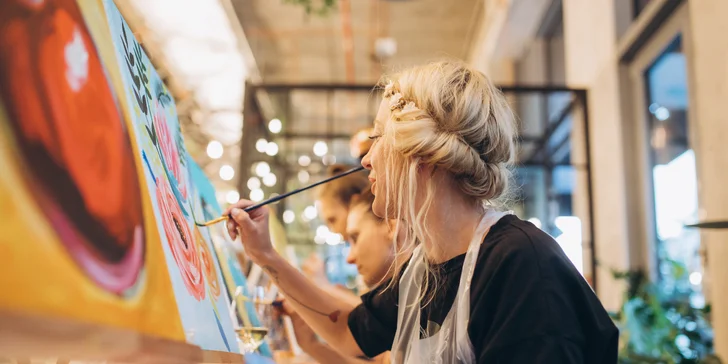 ArtMoment: Zážitkové malování akrylovými barvami, varianta s neomezenou konzumací nápojů