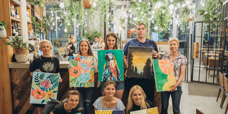 ArtMoment: Zážitkové malování akrylovými barvami, varianta s neomezenou konzumací nápojů