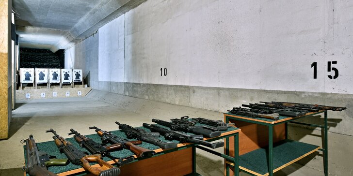 Střelecké balíčky v tubusu metra B: až 10 zbraní, 100 ran a 70 min. palby pro jednoho i pár