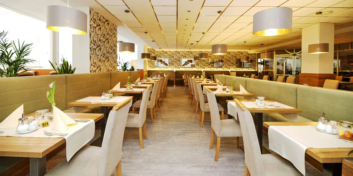 Tříchodové menu s rizotem či kuřecím a 2 hod. v hotelovém wellness pro 2 osoby