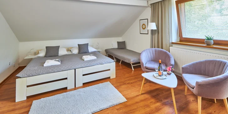 Pohoda v penzionu v Českém Krumlově: pěkný pokoj či apartmán