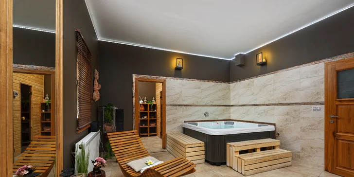 2 hodiny privátního wellness se saunou a vířivkou i občerstvení pro 2 osoby