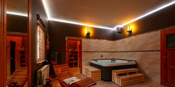 2 hodiny privátního wellness se saunou a vířivkou i občerstvení pro 2 osoby