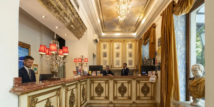 Luxusní 4* hotel v centru Říma: 1,3 km od Fontány di Trevi a 2,5 km od Kolosea