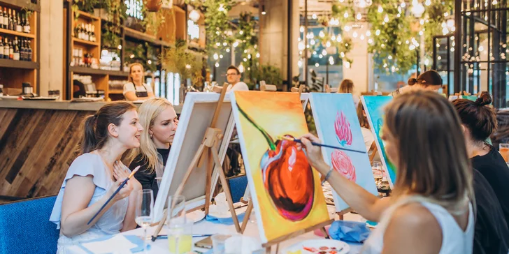 ArtMoment: Zážitkové malování akrylovými barvami, varianta s neomezenou konzumací nápojů