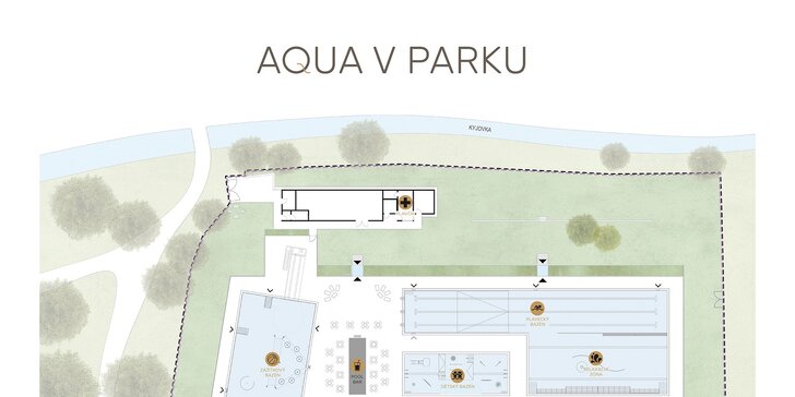 3,5hodinový vstup do Aqua v parku Kyjov: plavecká hala, zábavní zóna, wellness