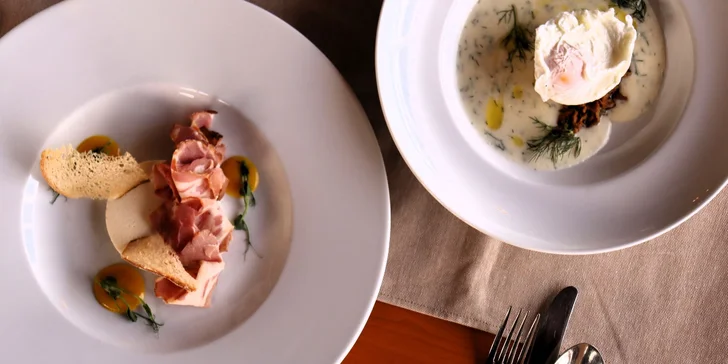 Degustační menu v golfovém resortu Ostravice: 5chodové menu s kachním prsem a vinným párováním pro 2 osoby