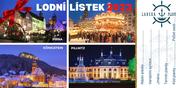 Adventní plavba na vánoční trhy do Pirny a na rozsvícené zámecké zahrady Pillnitz a autobusem zpět