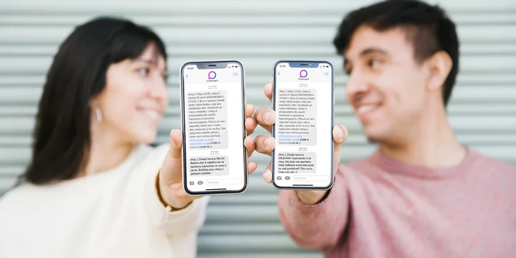 Romantická partnerská, vzdálená nebo žhavá erotická SMS výzva pro pár na 21 dní