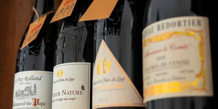 Degustace vín vč. 4 vzorků papežského Chateauneuf du Pape a tapas pro jednoho i pár