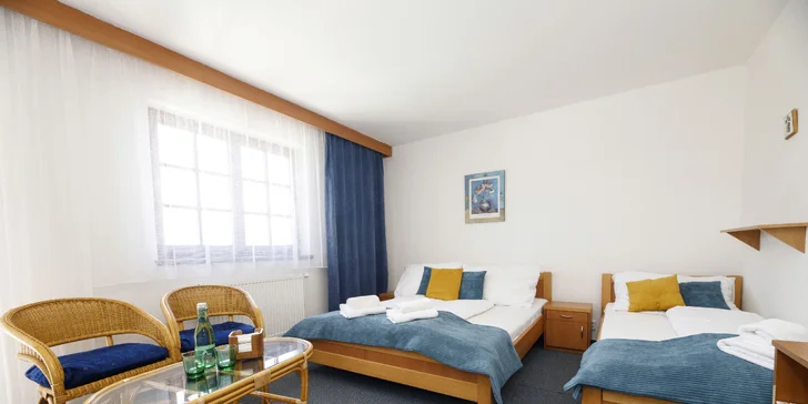 Pobyt v hotelu přímo u Lipna: příjemný pokoj, polopenze i drink