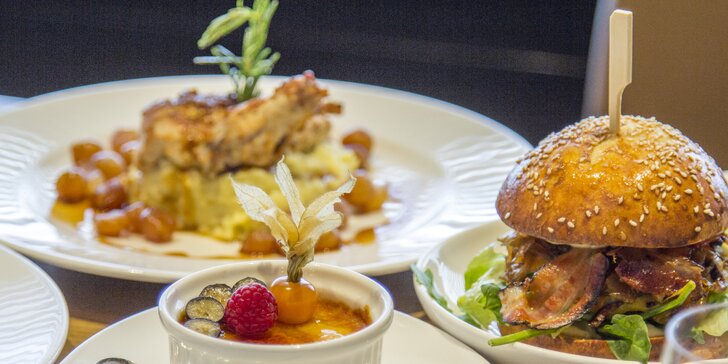 Gastronomický zážitek kousek od Brna: čtyřchodové menu s kuřecím prsem supreme nebo hovězím burgerem