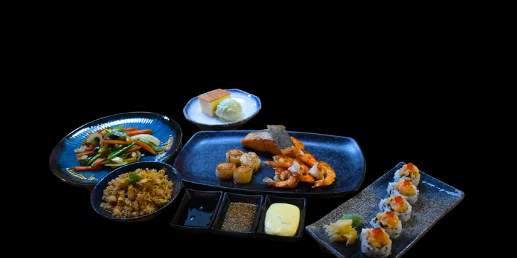 3chodové menu pro 2 osoby: vegetariánské, s mořskými plody i masem