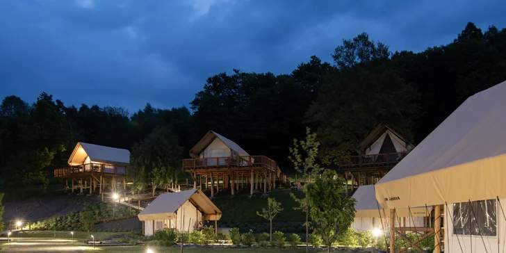 Dovolená v luxusním glampingu v srdci Štiavnických vrchů až pro 6 osob vč. snídaně