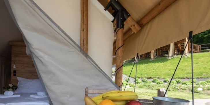 Dovolená v luxusním glampingu v srdci Štiavnických vrchů až pro 6 osob vč. snídaně