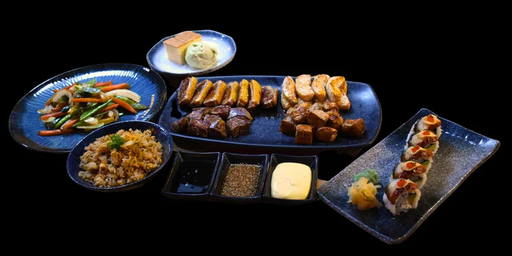 3chodové menu pro 2 osoby: vegetariánské, s mořskými plody i masem