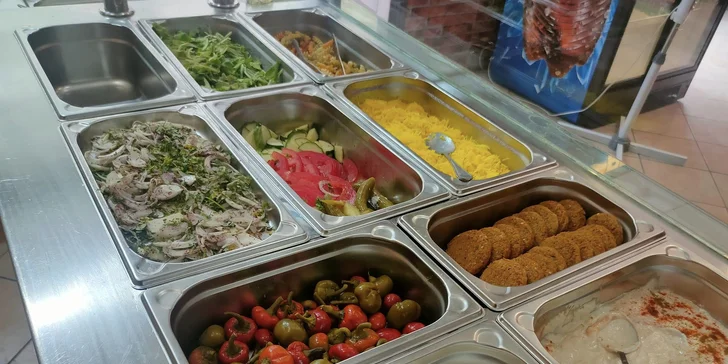 Kebab v tortille či chlebu a nápoj pro 1 nebo 2 osoby v Arza kebab