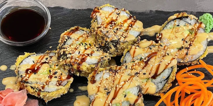 Pestré sushi sety v centru Ústí: 12 až 72 ks rolek s tuňákem, lososem i kaviárem