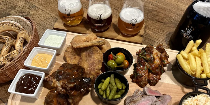 Masové prkno a pivní degustace v Malešickém mikropivovaru pro 2 osoby