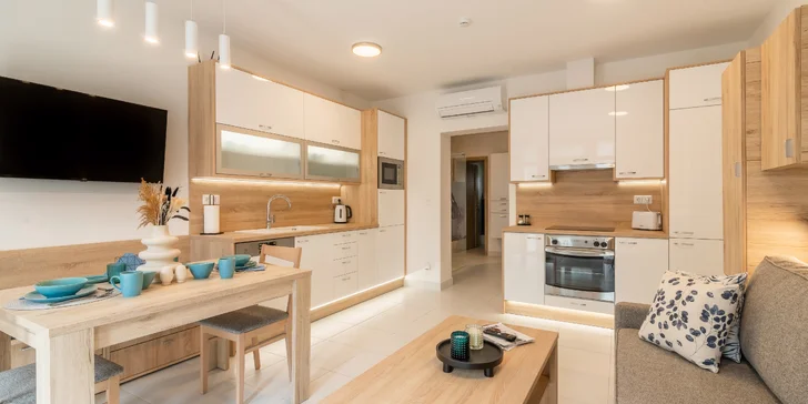 Moderní apartmány blízko hranic v Maďarsku s celodenním vstupem do termálních lázní