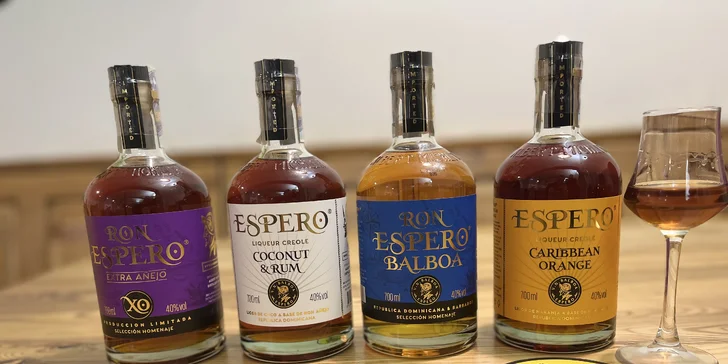 Ochutnejte svět: degustace rumů Ron Espero pro 1 nebo 2 osoby