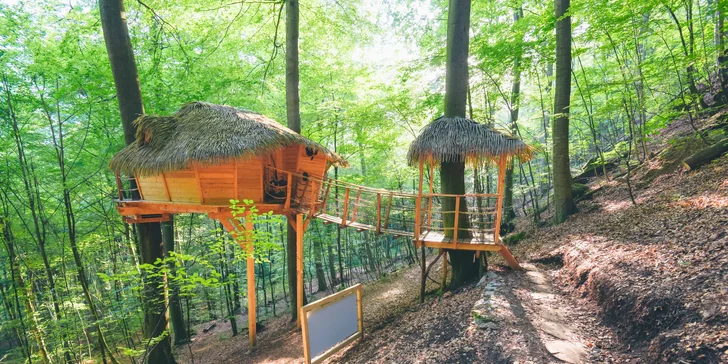 Zážitkový pobyt v unikátním Treehouse v Trenčianských Teplicích se snídaní a vstupem do wellness