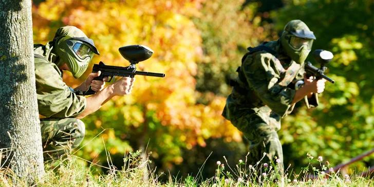 Akční zábava: 2 hod. paintballu vč. zapůjčení výbavy a munice pro 1–4 hráče
